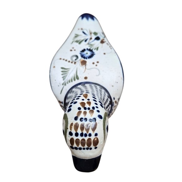 Tonalá Mexico Pottery Duck Figurine Hand Painted Folk Art Decor Signed - Picture 3 of 7